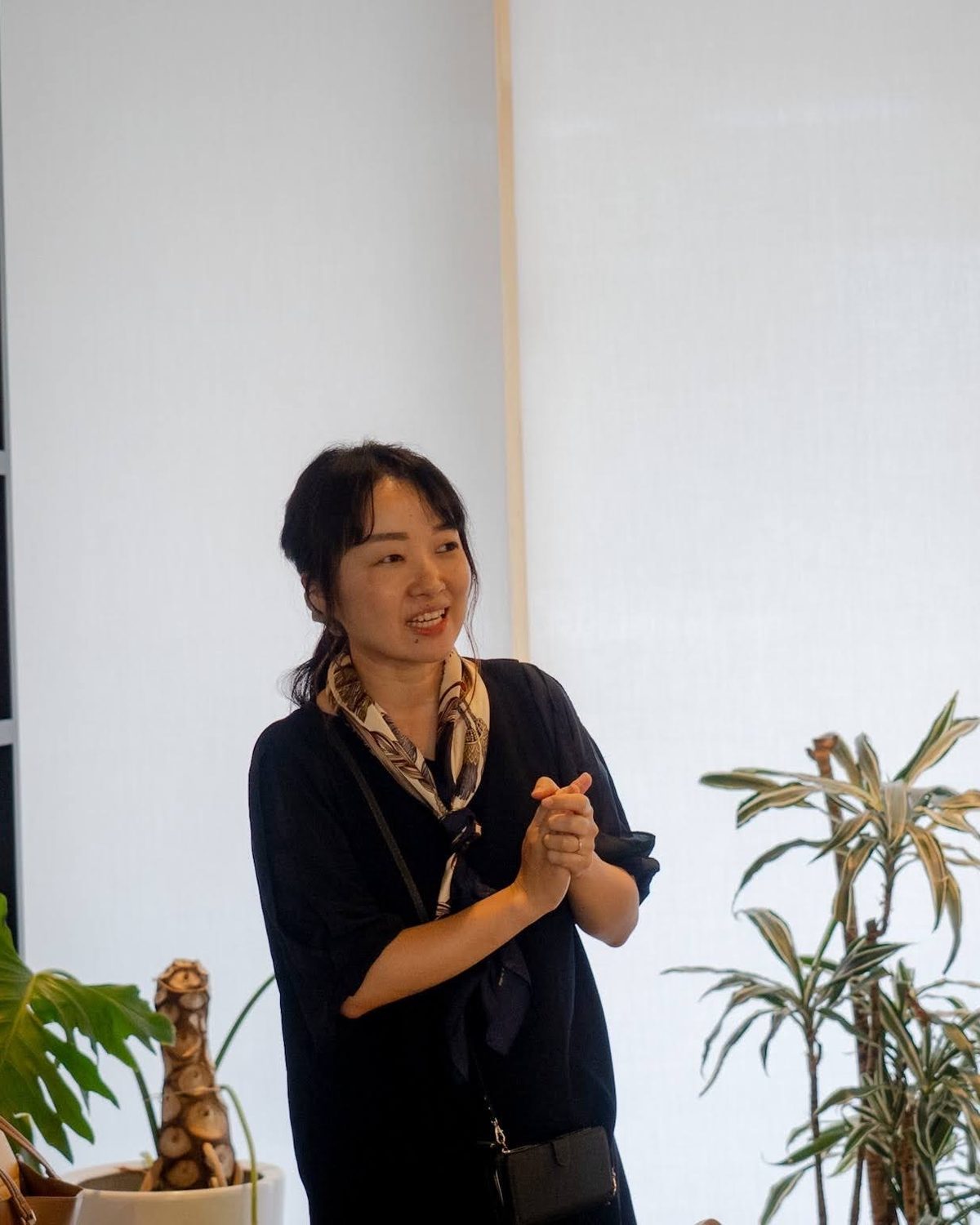Mika Tanaka speaking in Hachinohe